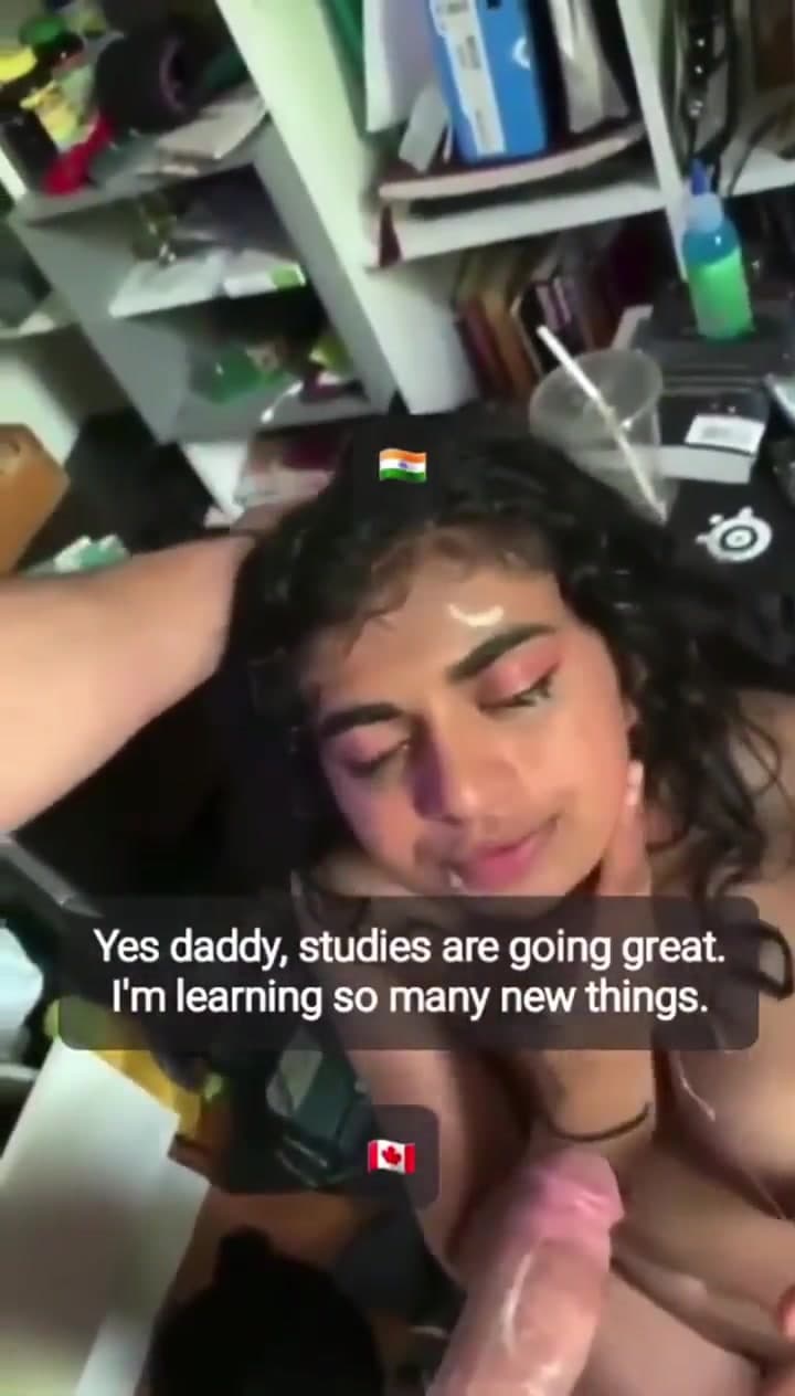 indian girl gagging on a big white cock